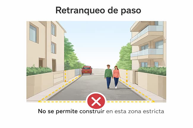 retranqueo de un paso retranqueo de un paso