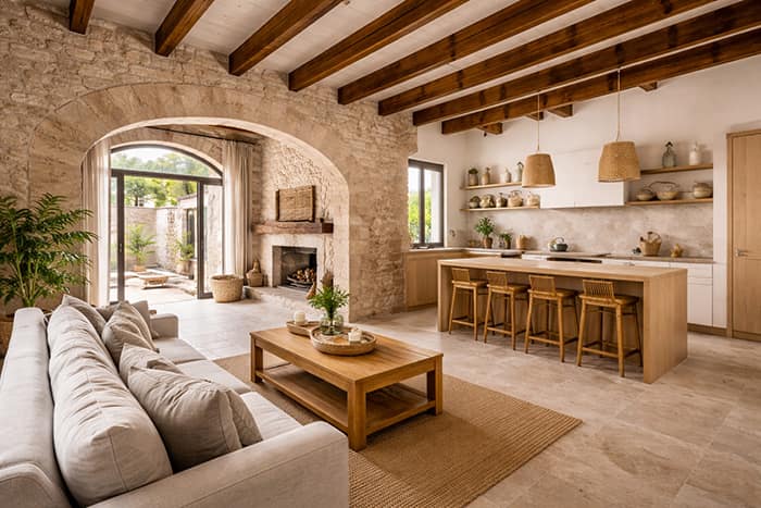 Casa de campo rústica y moderna