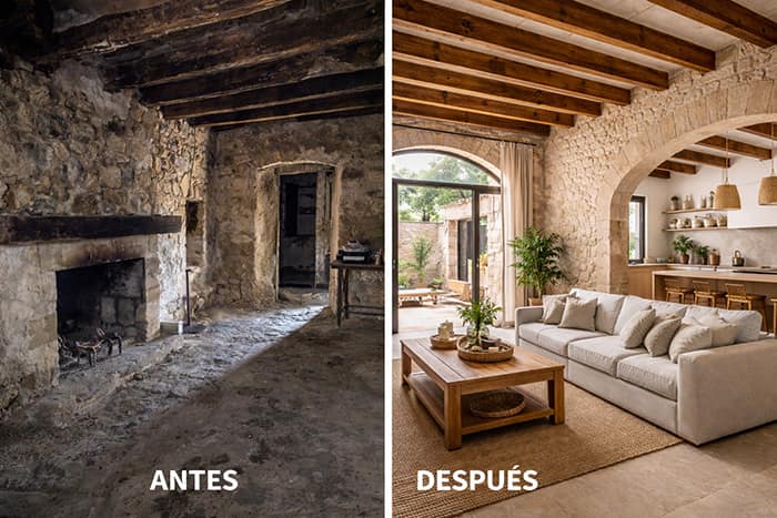 reforma antes y despues casa de pueblo