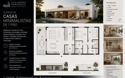 Diseño de planos de casas minimalistas de 1 piso en Valencia